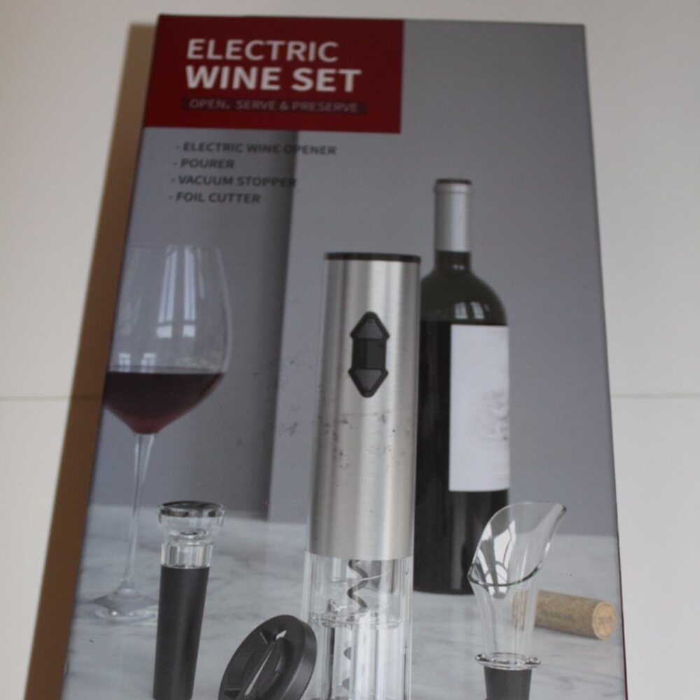 Electric Wine Opener Automatic Wine Bottle Opener Set Circle Joy Stainless Steel
